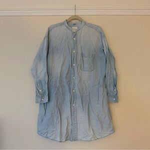 TOUJOURS Chambray Button-Up Shirt - Blue Cotton Linen - Japan - Quiet Luxury